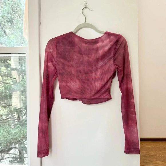 NWT Free People Supernova Set Two Piece Skirt Crop Top Long Sleeve Pink - Picture 11 of 15